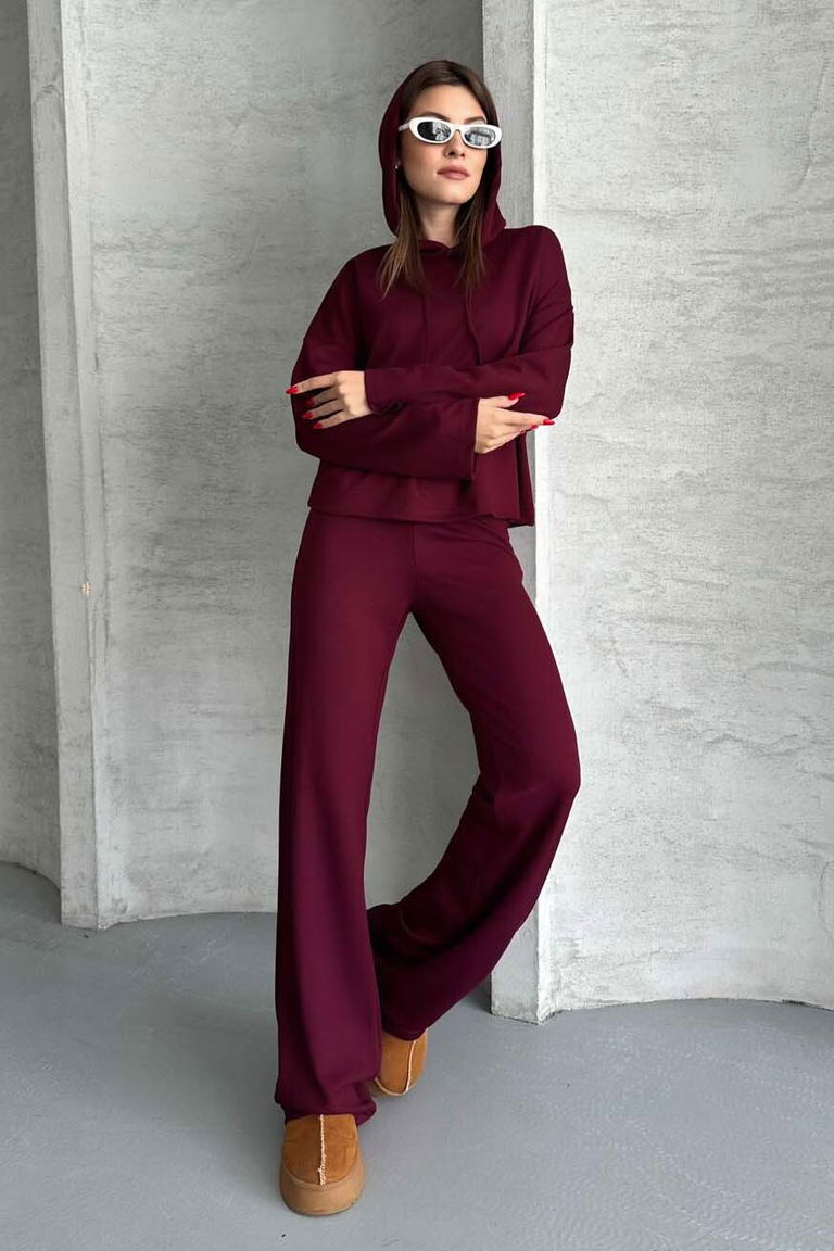 Modal Eşofman Takımı - 27714-BORDO - TOFİSA