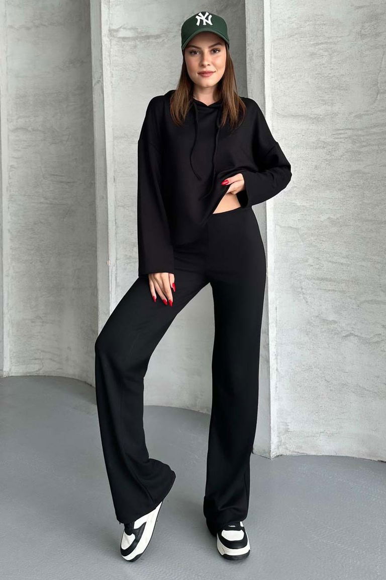 Modal Eşofman Takımı - 27714-SIYAH - TOFİSA