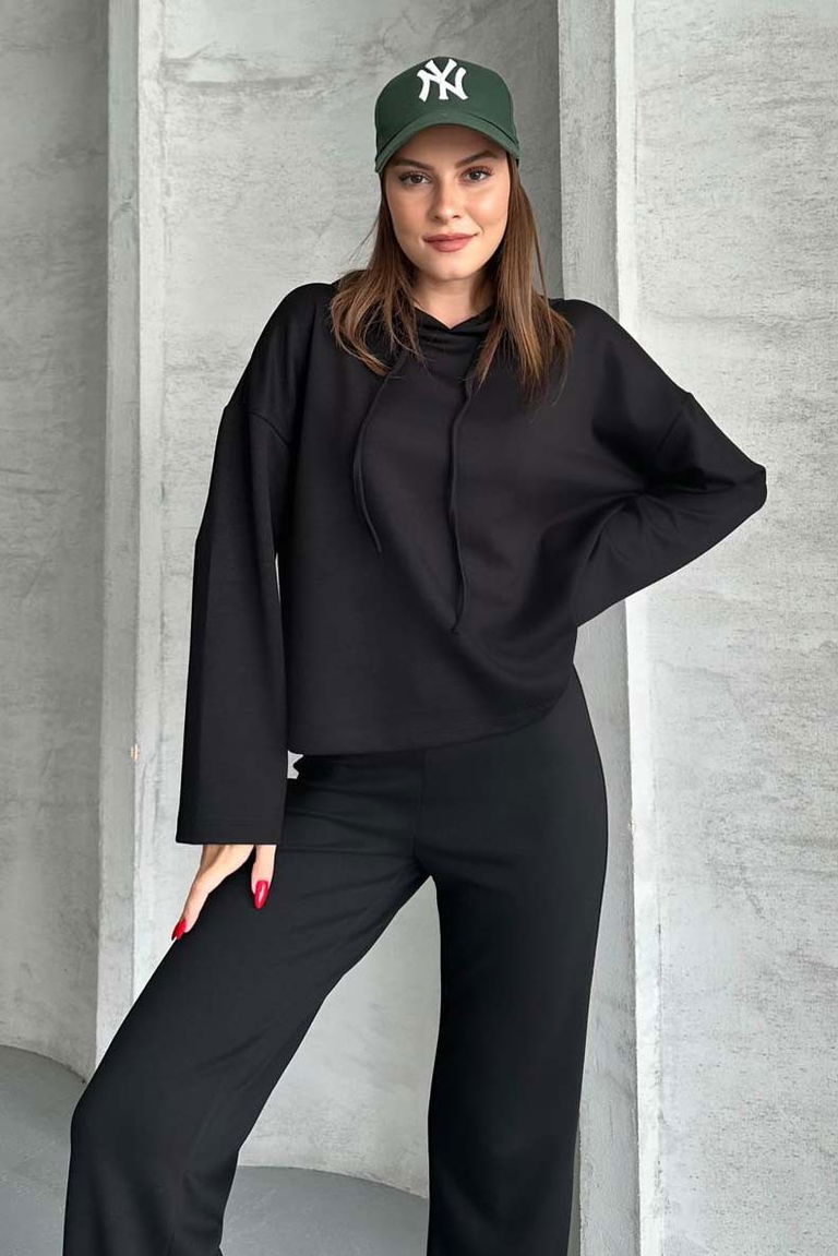 Modal Eşofman Takımı - 27714-SIYAH - TOFİSA