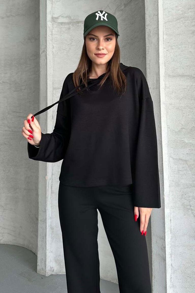 Modal Eşofman Takımı - 27714-SIYAH - TOFİSA