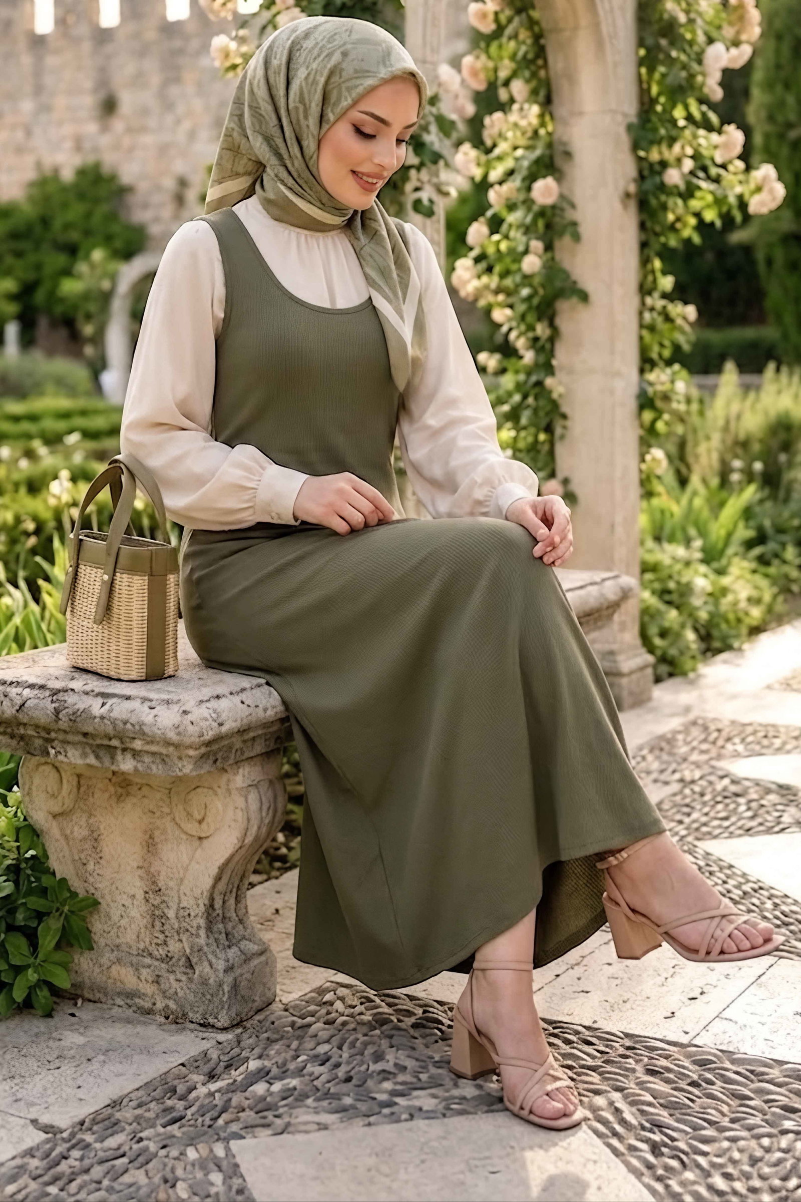 Modal Jile Elbise Haki - 28877-HAKI - 2