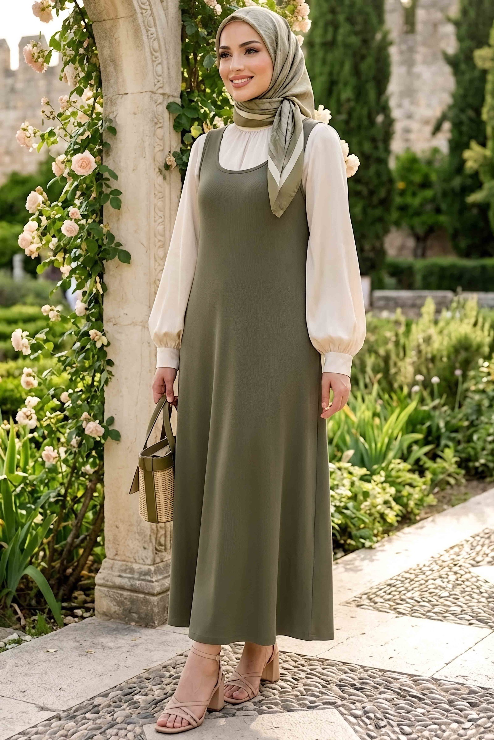 Modal Jile Elbise Haki - 28877-HAKI - 1