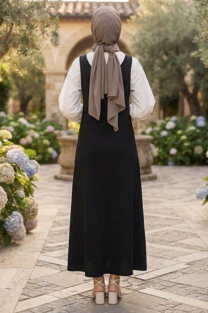 Modal Jile Elbise Siyah - 28877-SIYAH - 3