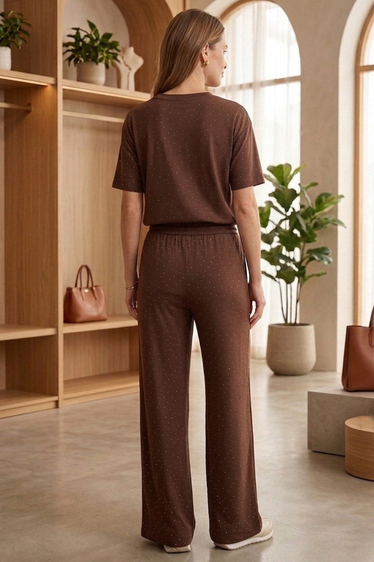 Modal Taşlı İkili Takım - 28414-KAHVE - 4