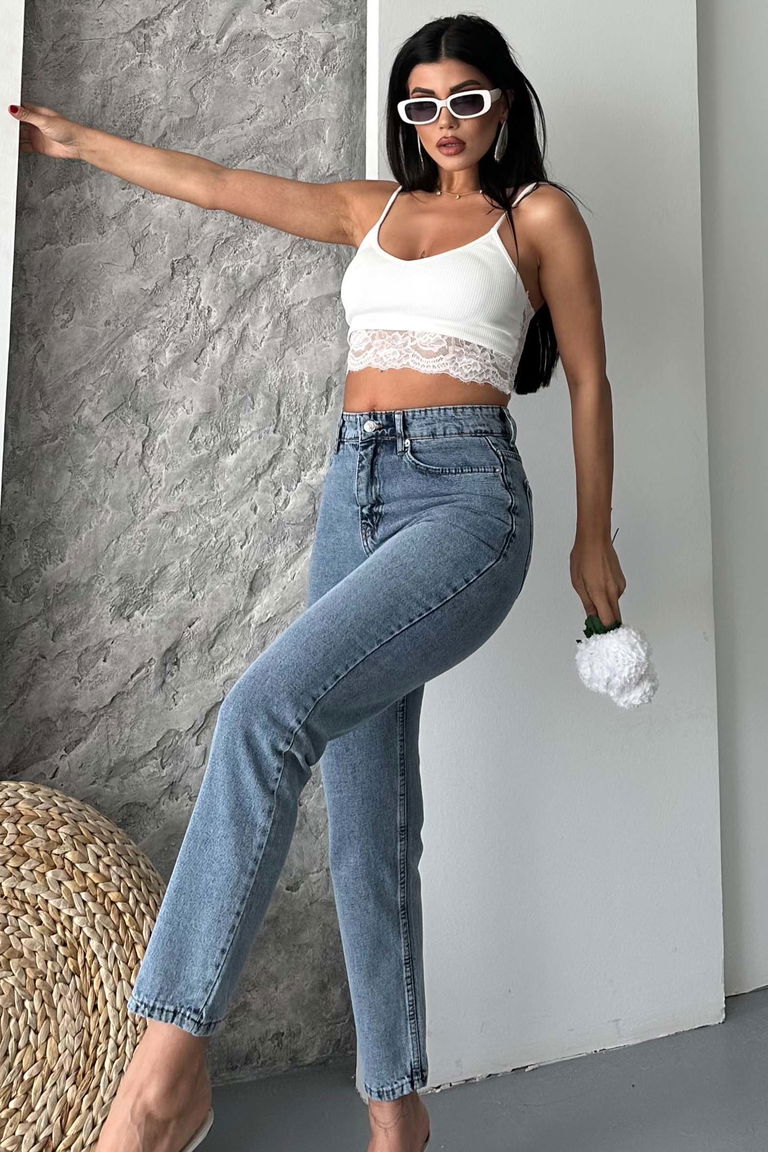 Mom Fit Kot Pantolon - 27301 - TOFİSA