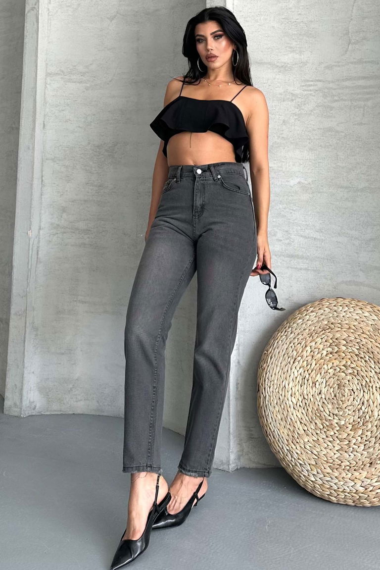 Mom Kot Pantolon Füme - 27302 - TOFİSA