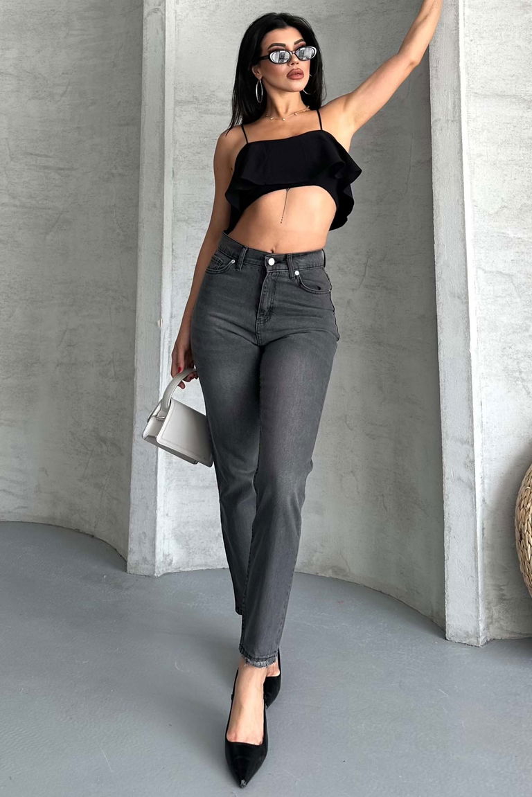 Mom Kot Pantolon Füme - 27302 - TOFİSA