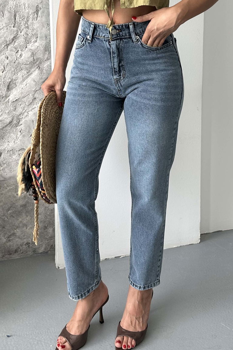 Mom Kot Pantolon Koyu Mavi - 27302 - TOFİSA
