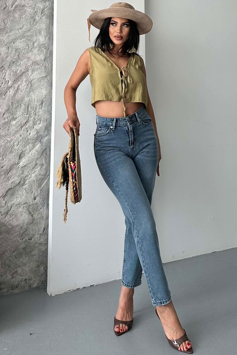 Mom Kot Pantolon Koyu Mavi - 27302 - TOFİSA