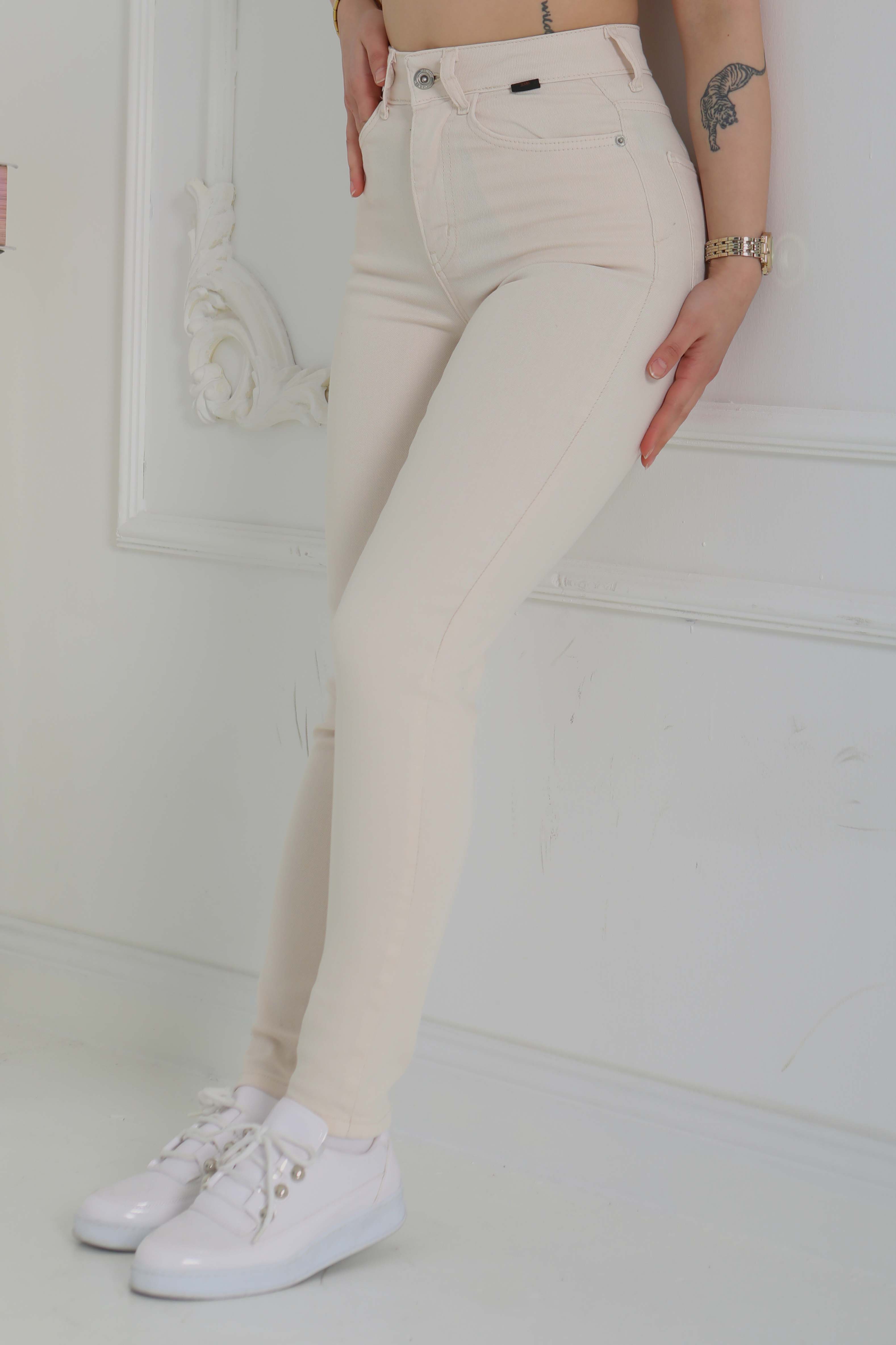 Mom Kot Pantolon Krem - 13360 - 1
