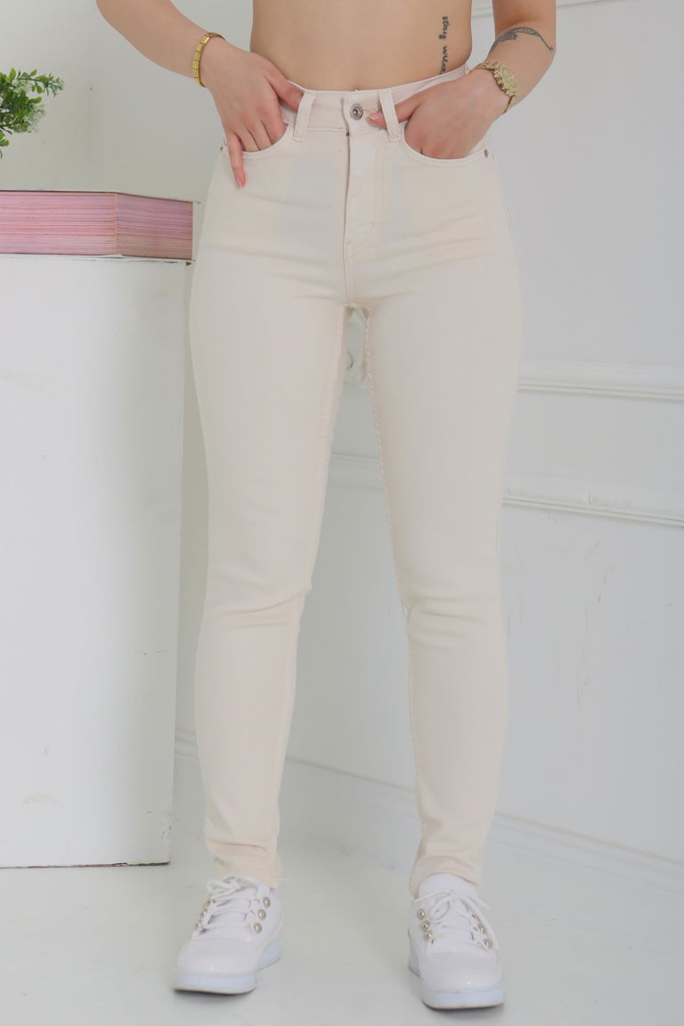 Mom Kot Pantolon Krem - 13360 - TOFİSA