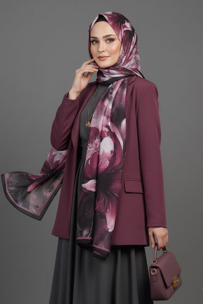 Mystic Flora Serisi Pamuk Şal - 27988-MURDUM 