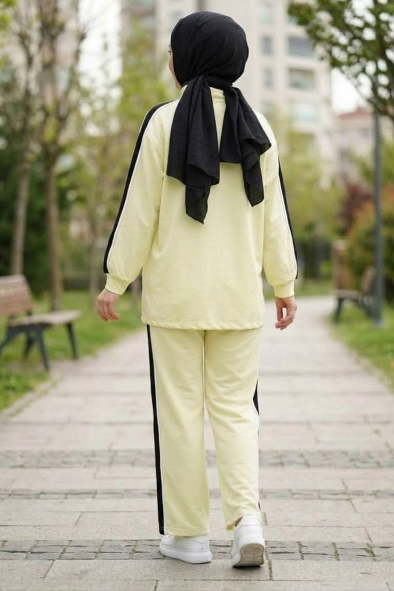 Nakış Fiyonk Detaylı Oysh Modal Takım Sari - 29159-SARI - 4