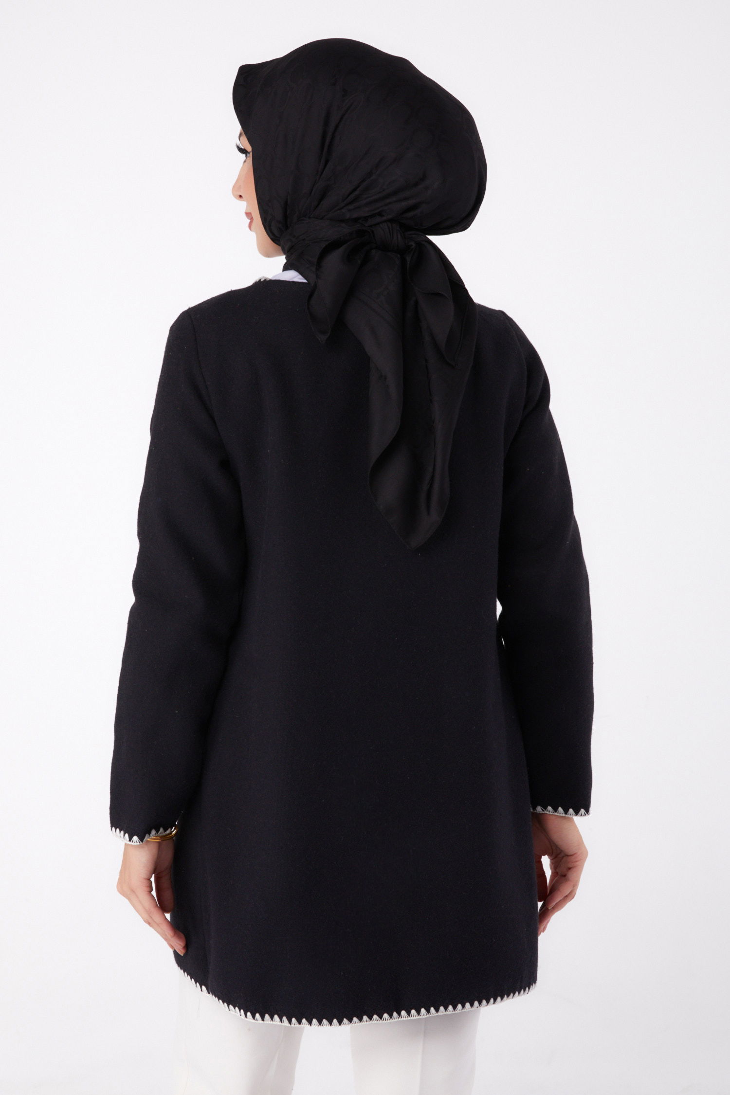 Nakışlı Ceket - 27766-SIYAH - 5