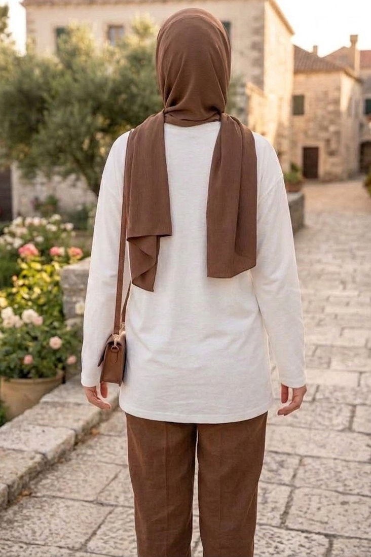Nakışlı Detaylı Modal Tunik Beyaz - 28864-BEYAZ - 2