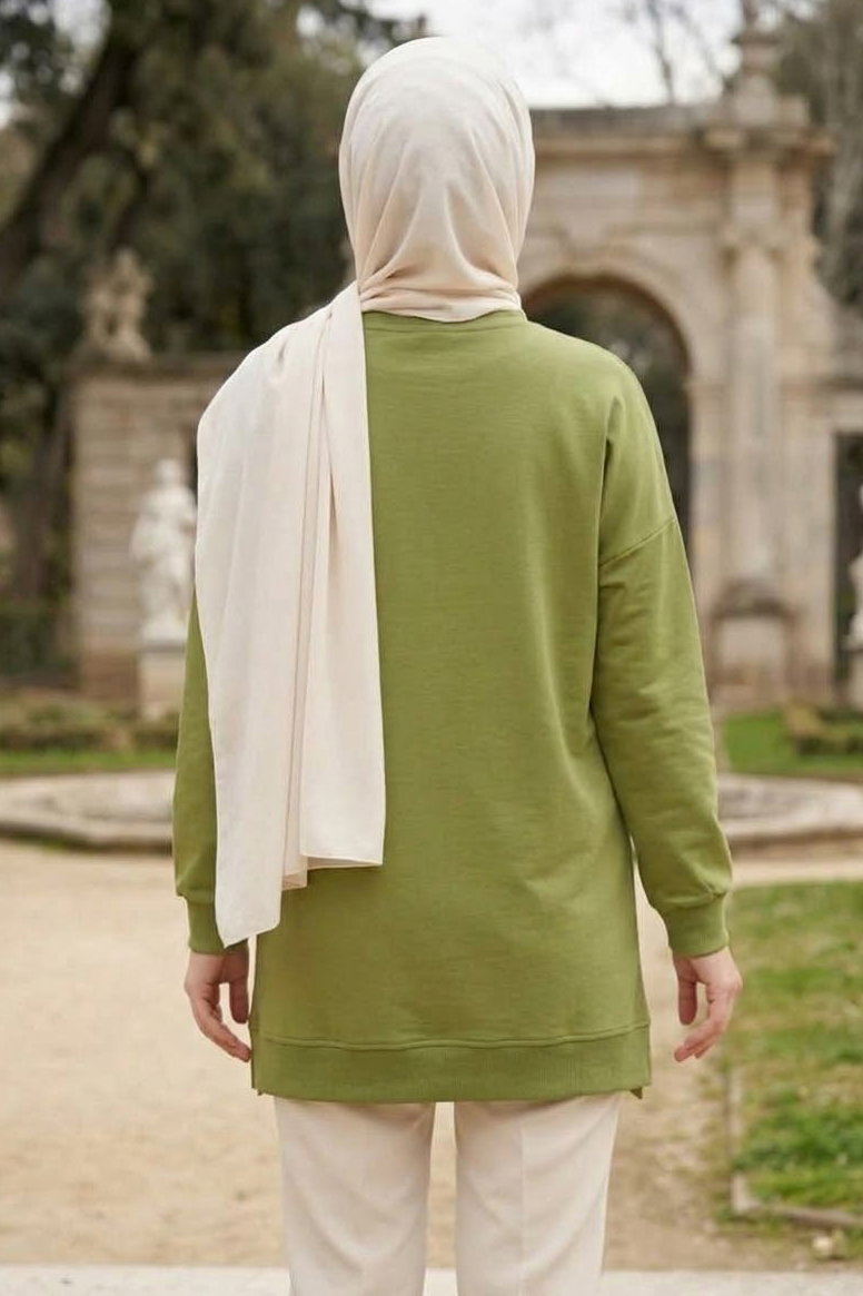 Nakışlı Fiyonk Detaylı Tunik Haki - 28777-HAKI - 4