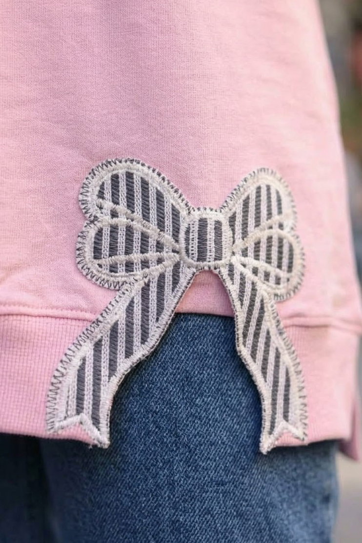 Nakışlı Fiyonk Detaylı Tunik Pembe - 28777-PEMBE - 3