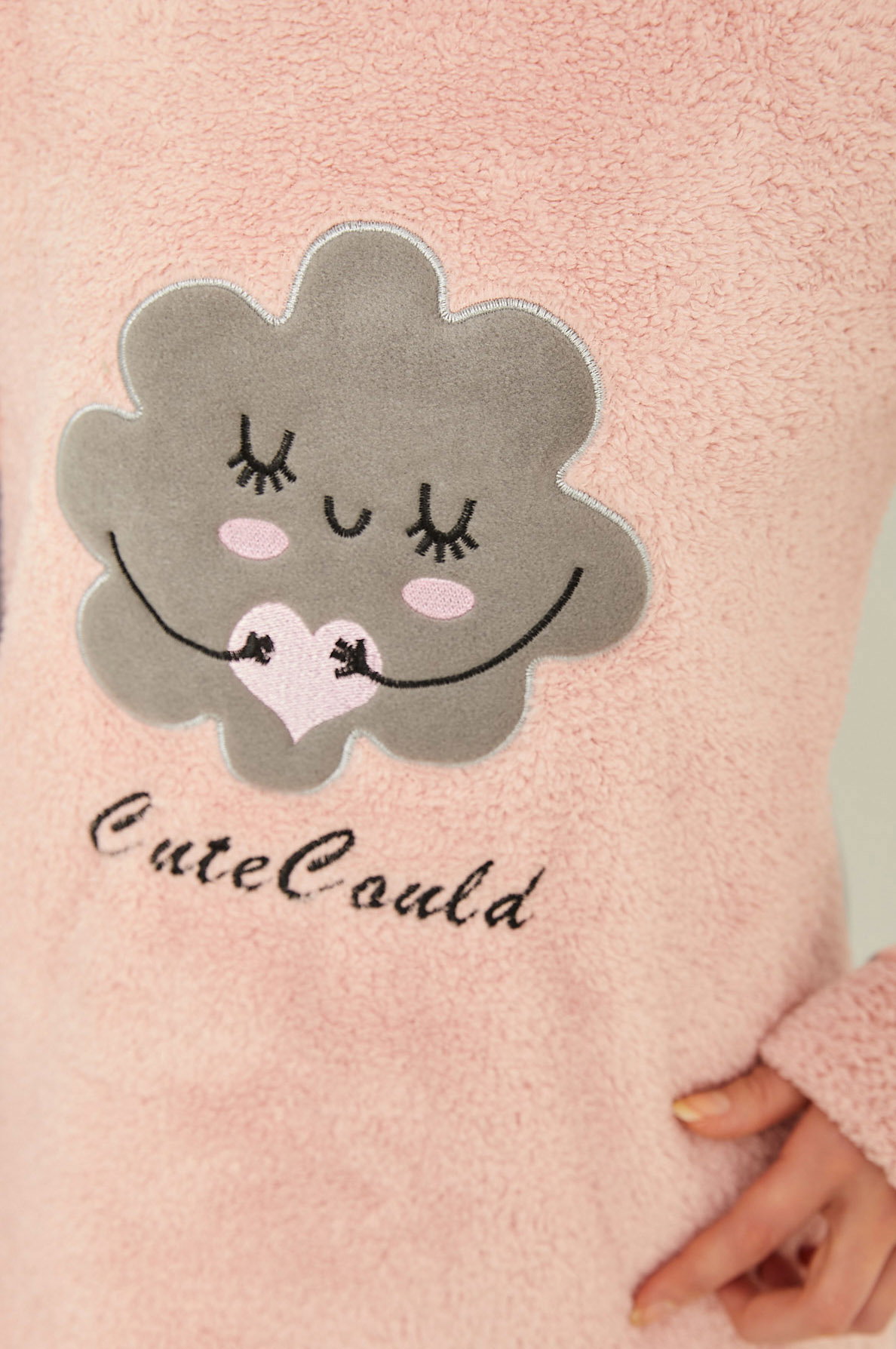 Nakışlı Peluş Polar Pijama Takım - 26784 - 4