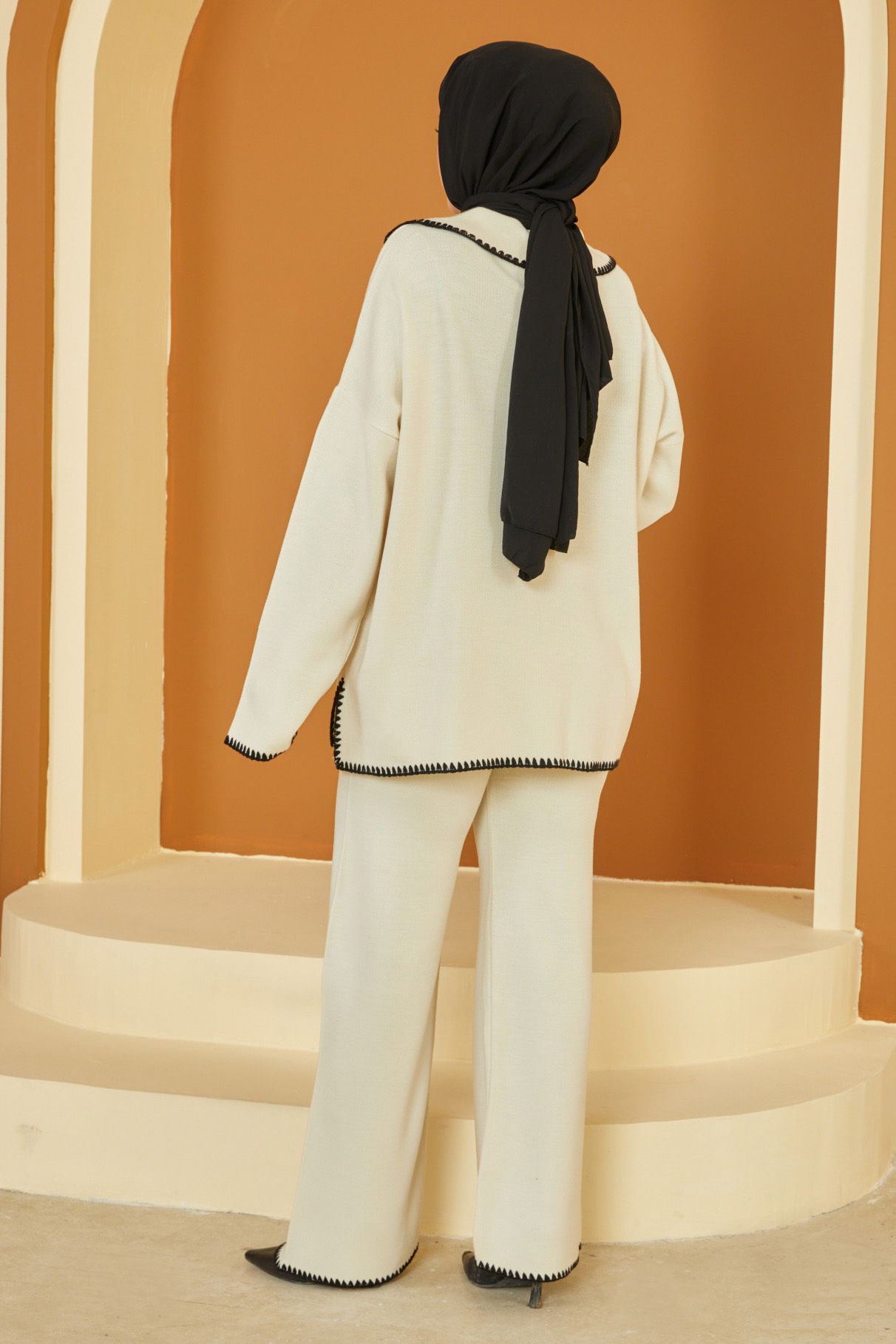 Nakışlı Triko Takım - 27724-EKRU - 6