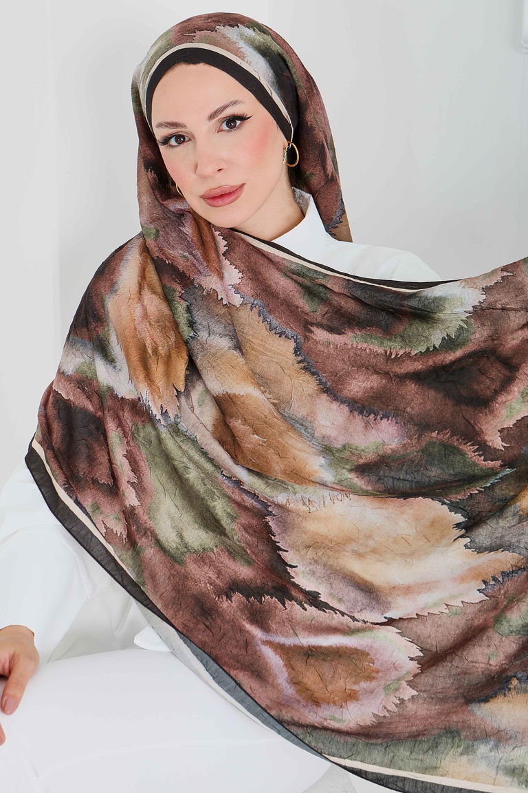 Natural Harmony Bambu Crash Şal - 27914-ACIK-KAHVE - TOFİSA