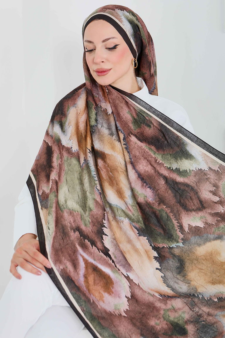 Natural Harmony Bambu Crash Şal - 27914-ACIK-KAHVE - TOFİSA