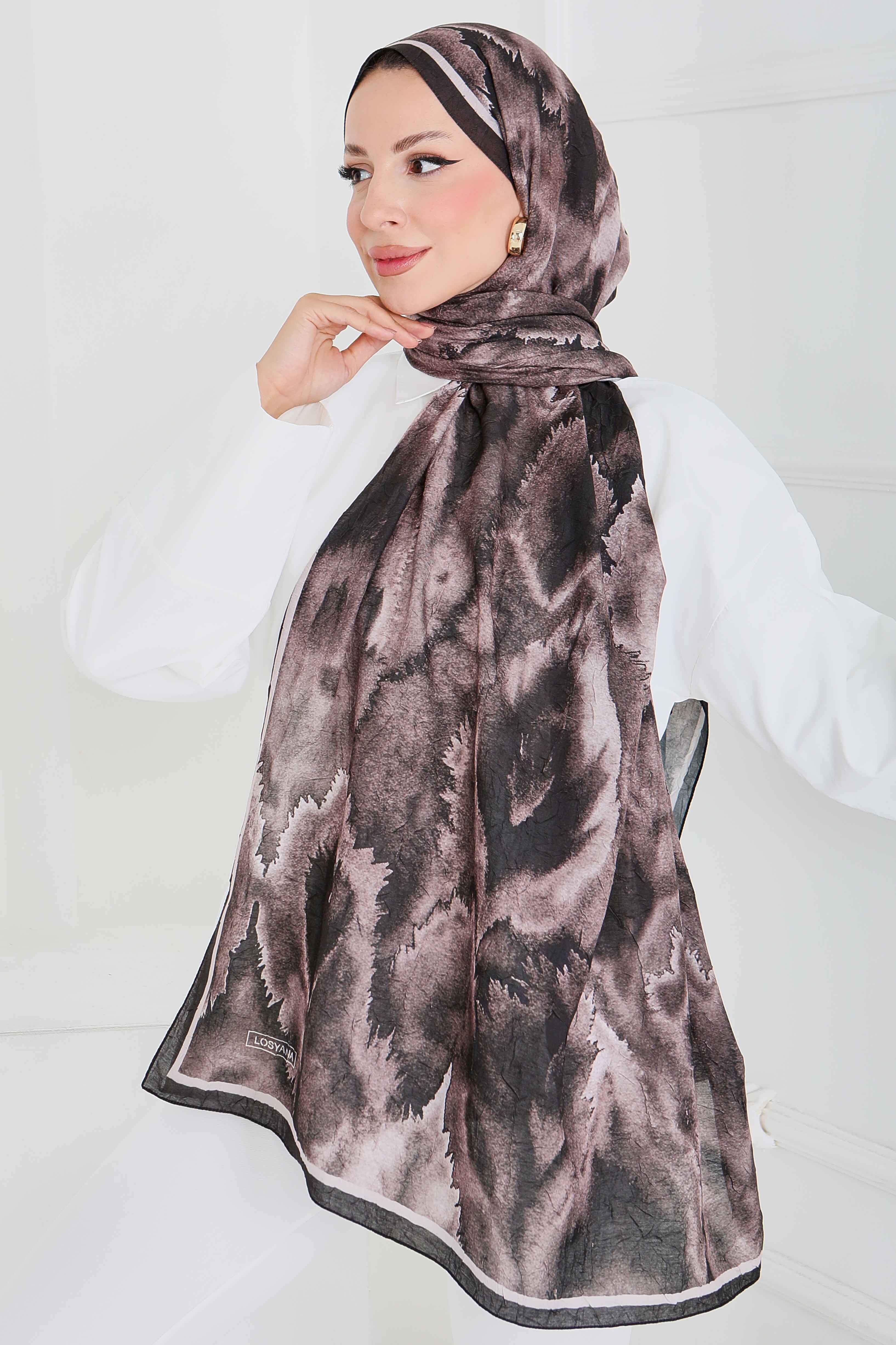 Natural Harmony Bambu Crash Şal - 27914-KAHVE - 4