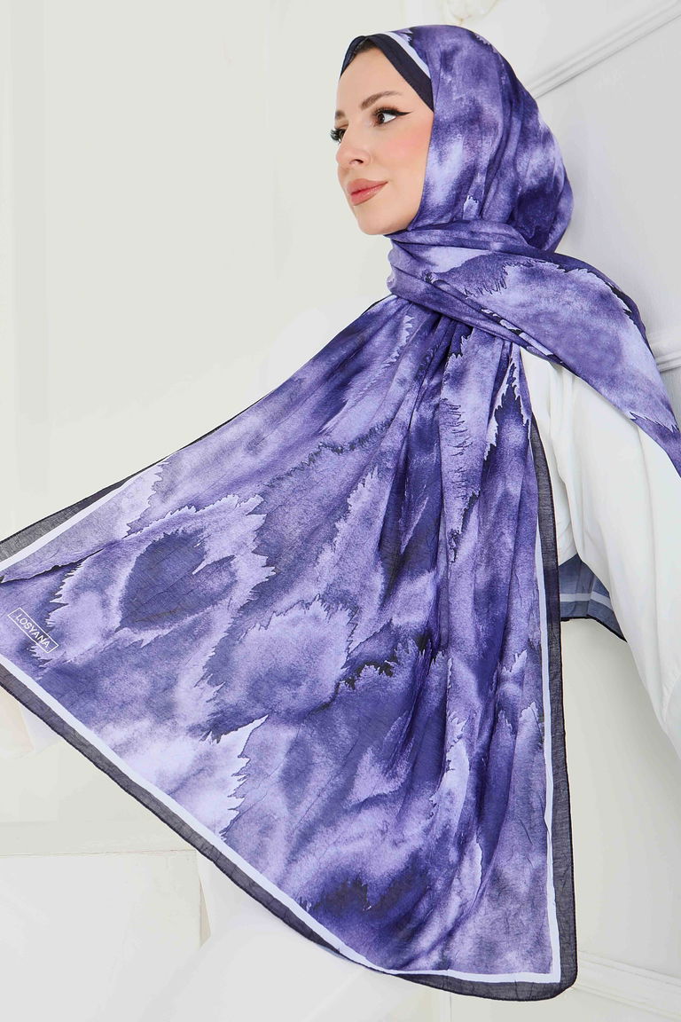 Natural Harmony Bambu Crash Şal - 27914-LILA - TOFİSA