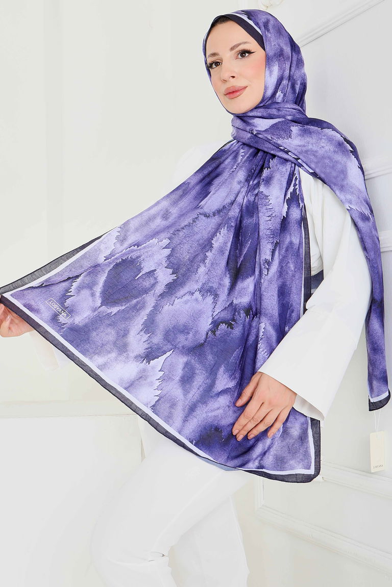 Natural Harmony Bambu Crash Şal - 27914-LILA - TOFİSA