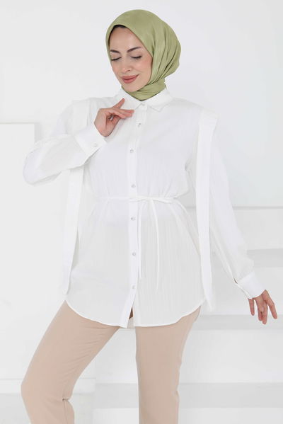 Omuz Bağlama Detaylı Tunik - 27195 