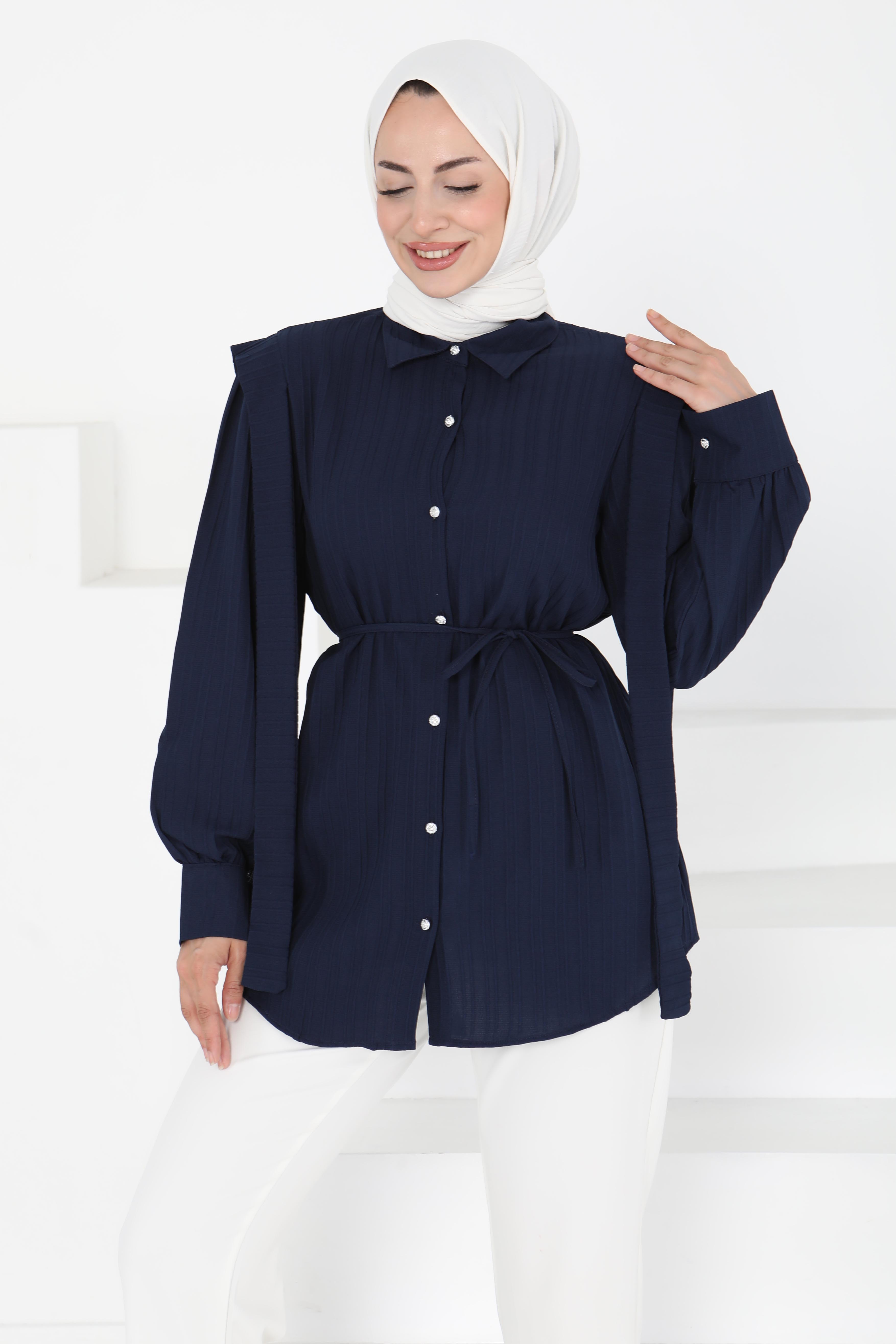 Omuz Bağlama Detaylı Tunik - 27195 - 1