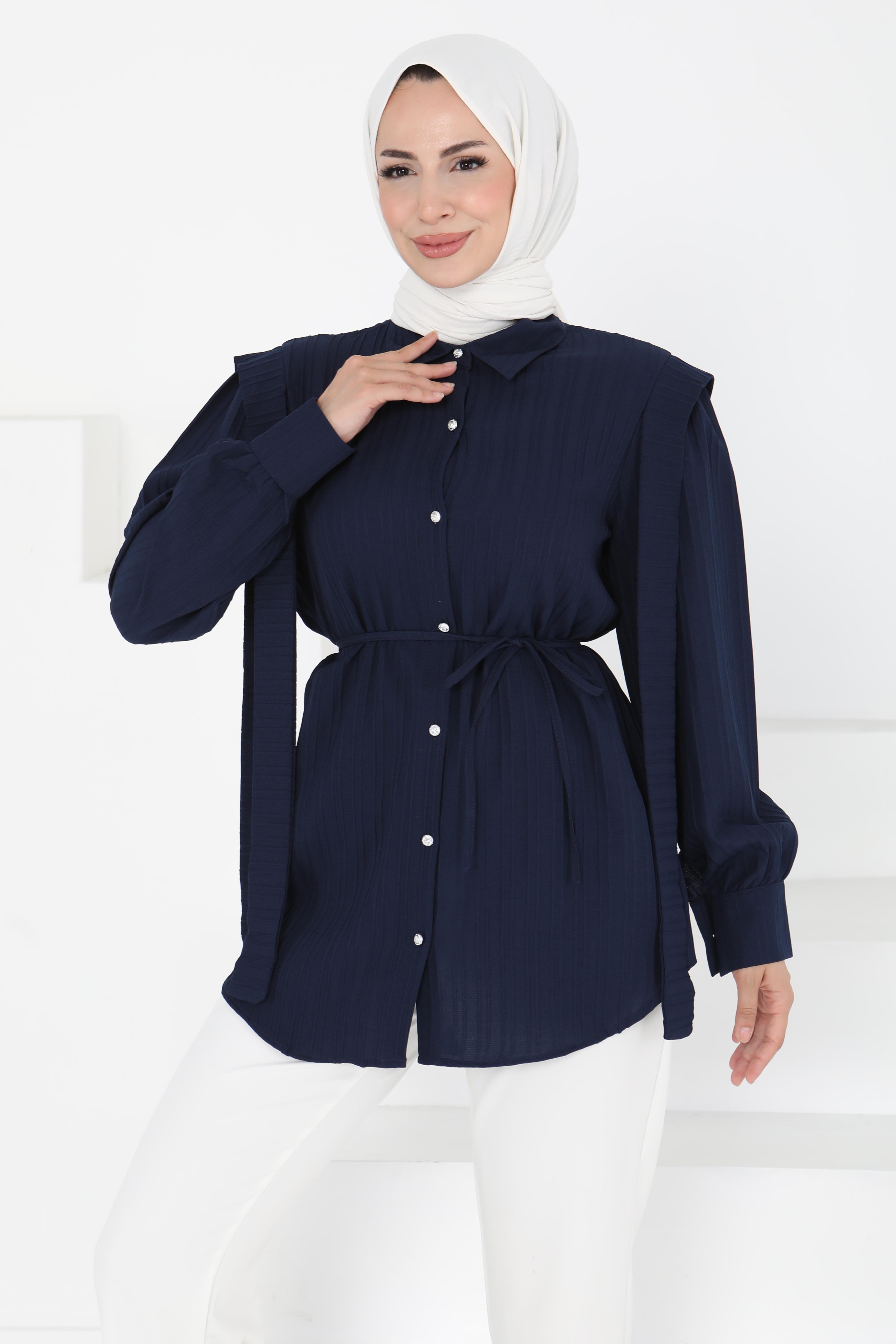 Omuz Bağlama Detaylı Tunik - 27195 - 3