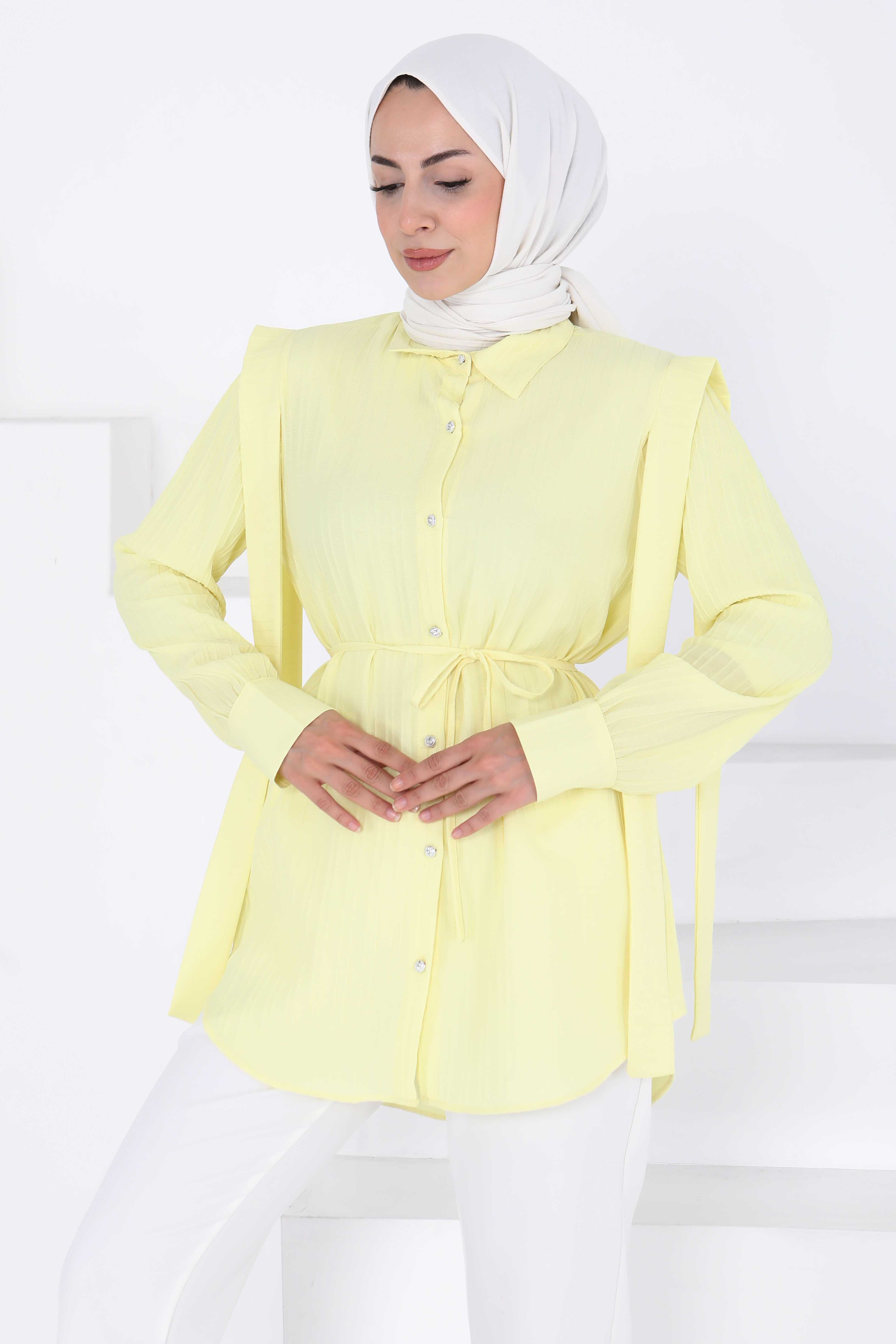 Omuz Bağlama Detaylı Tunik - 27195 - 3