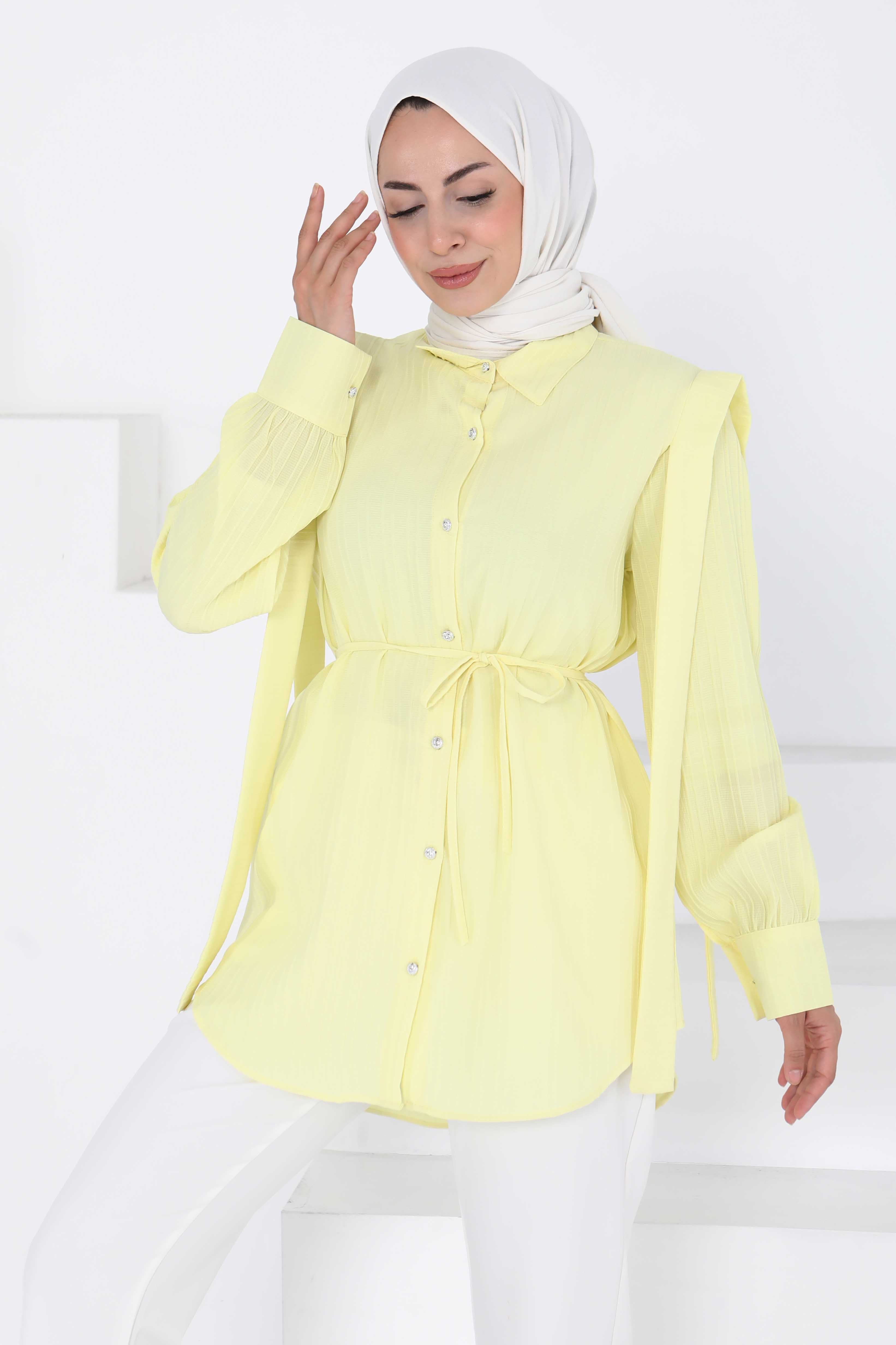 Omuz Bağlama Detaylı Tunik - 27195 - 4