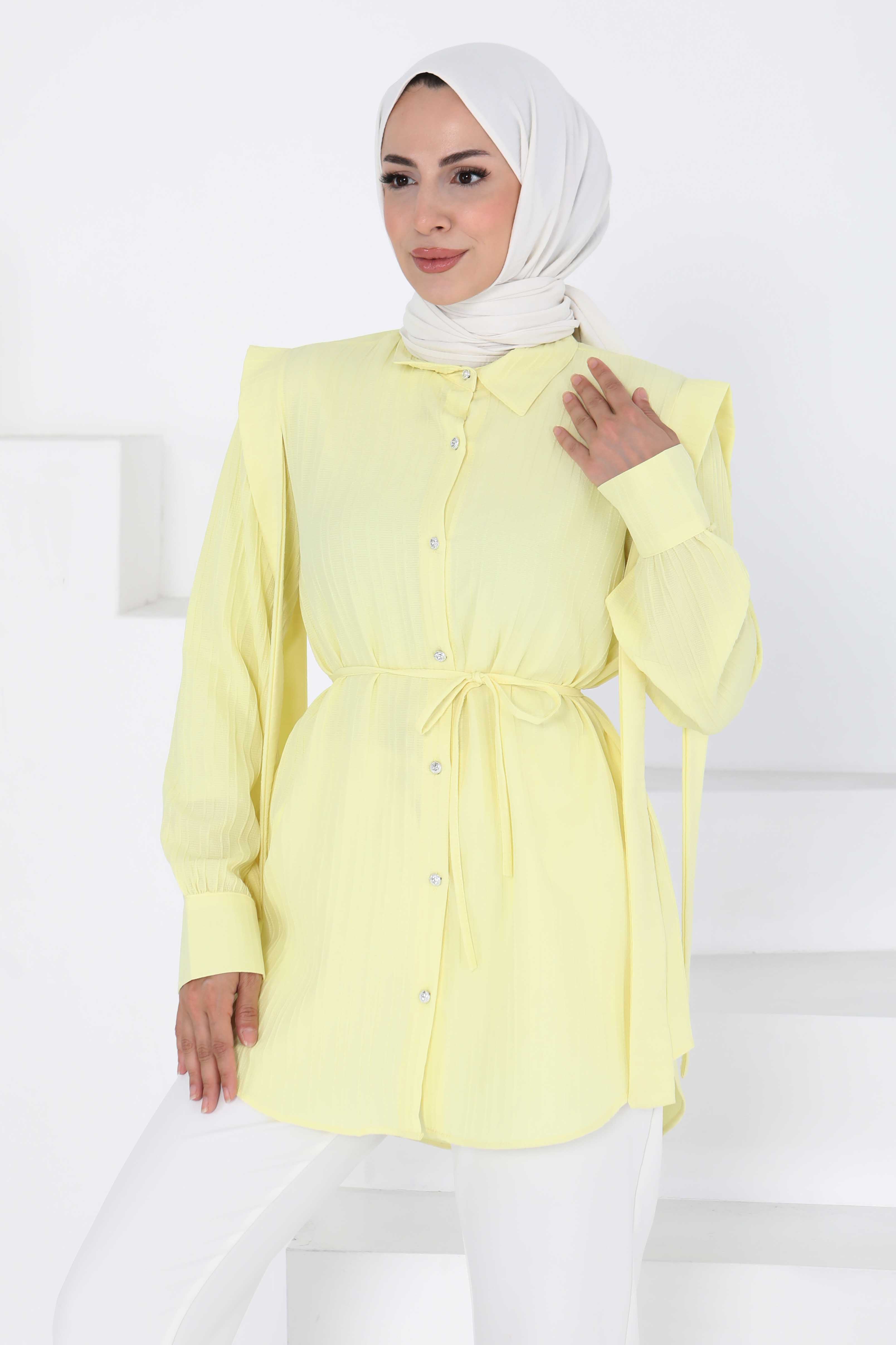 Omuz Bağlama Detaylı Tunik - 27195 - 5