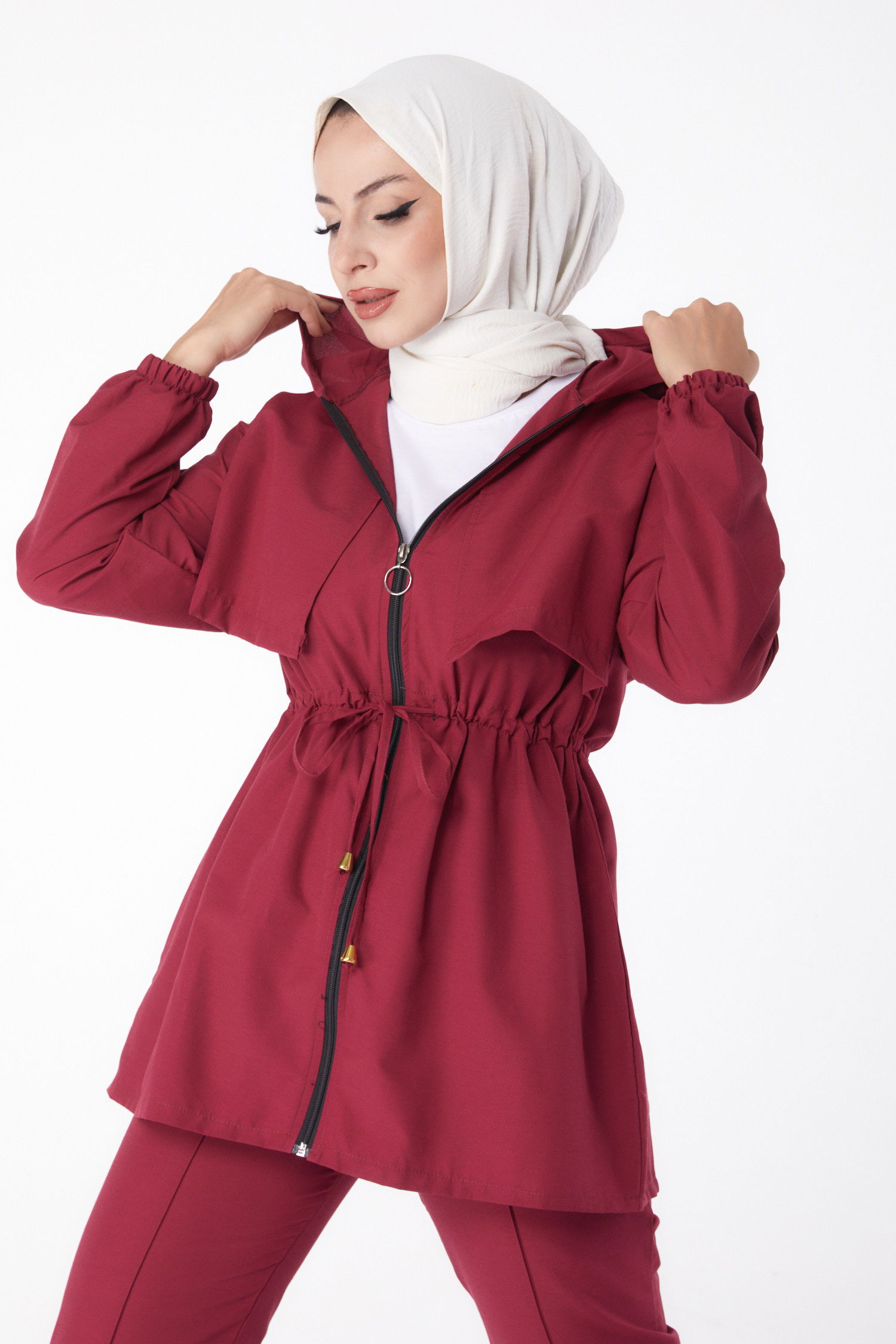 Önden Bağlamalı İkili Takım Bordo - 27073 - 9