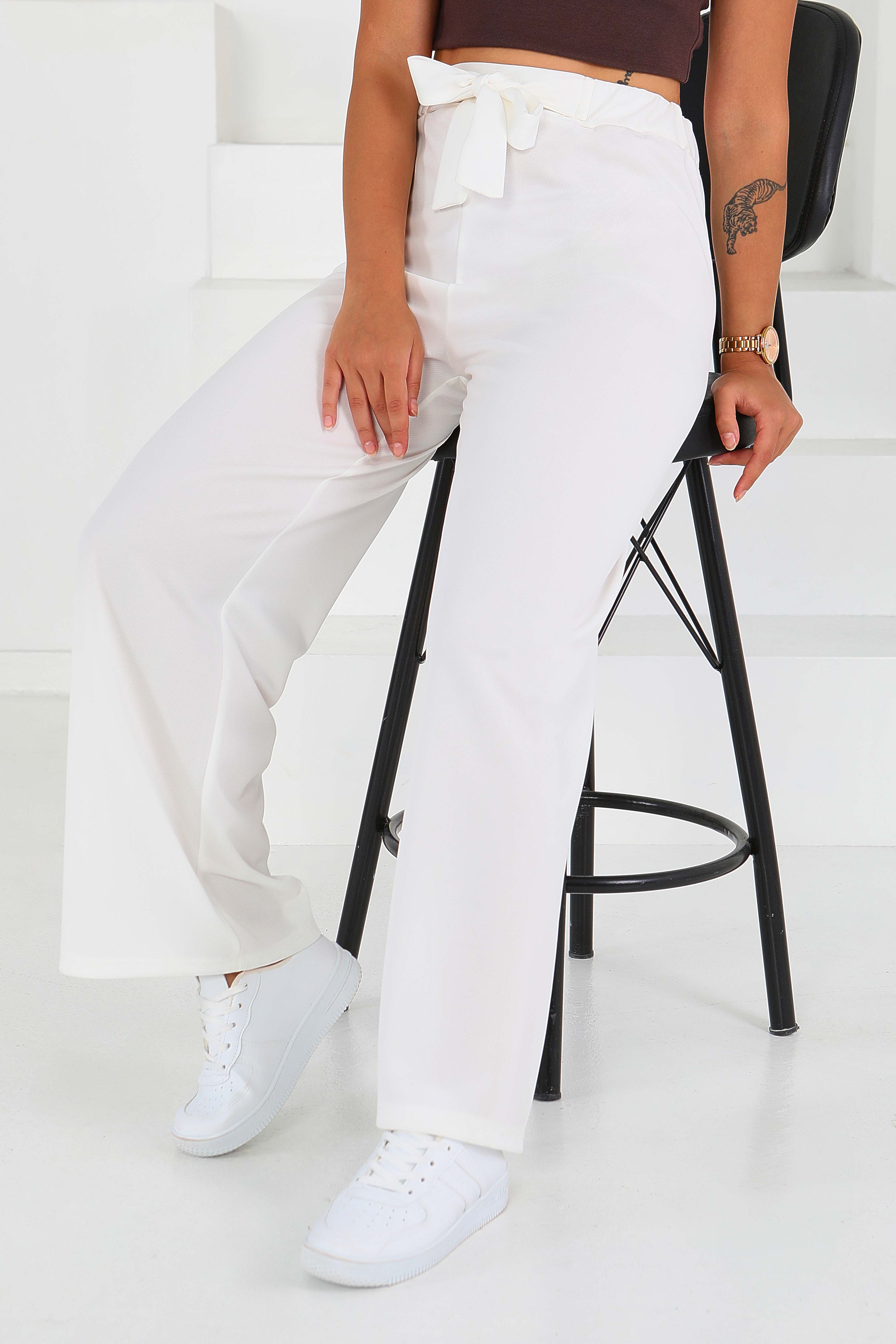 Önden Bağlamalı Pantolon - 27553 - 2