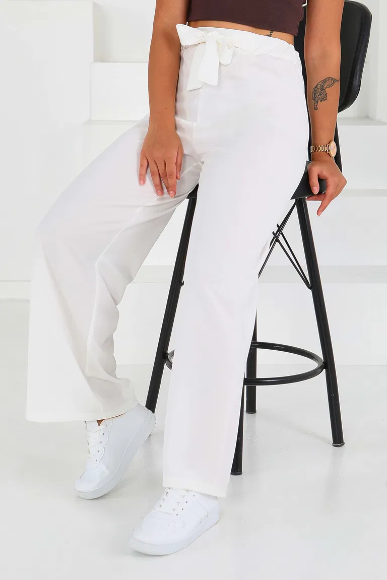 Önden Bağlamalı Pantolon - 27553 - TOFİSA