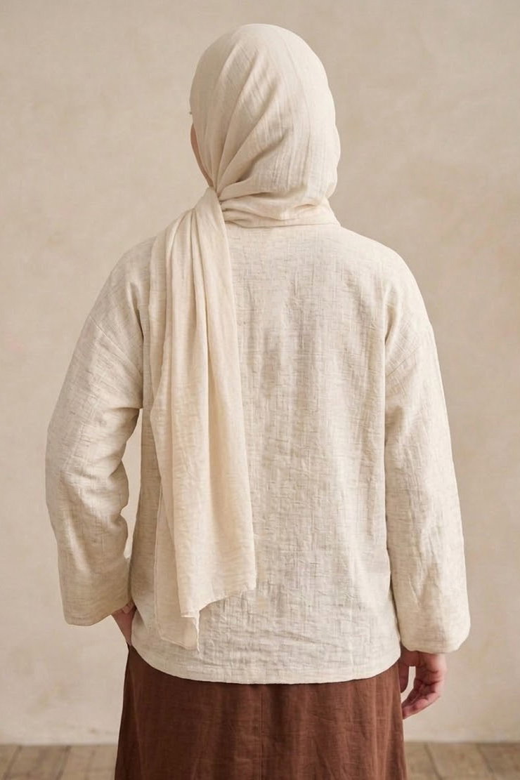 Önü Bağlamalı Kimono Krem - 28486-KREM - 4