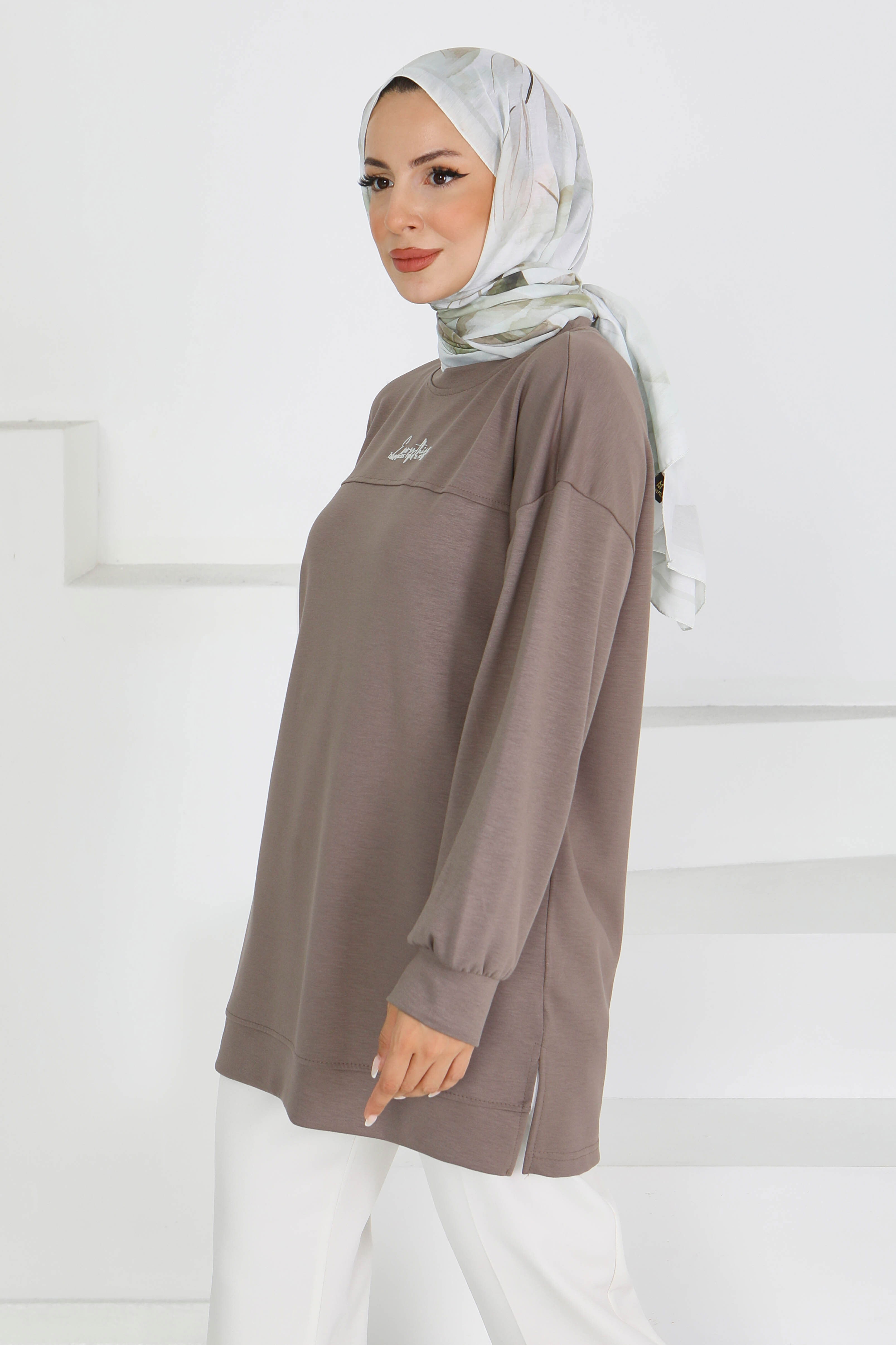 Önü Baskılı Biyeli Oysho Sweatshirt - 27609 - 3