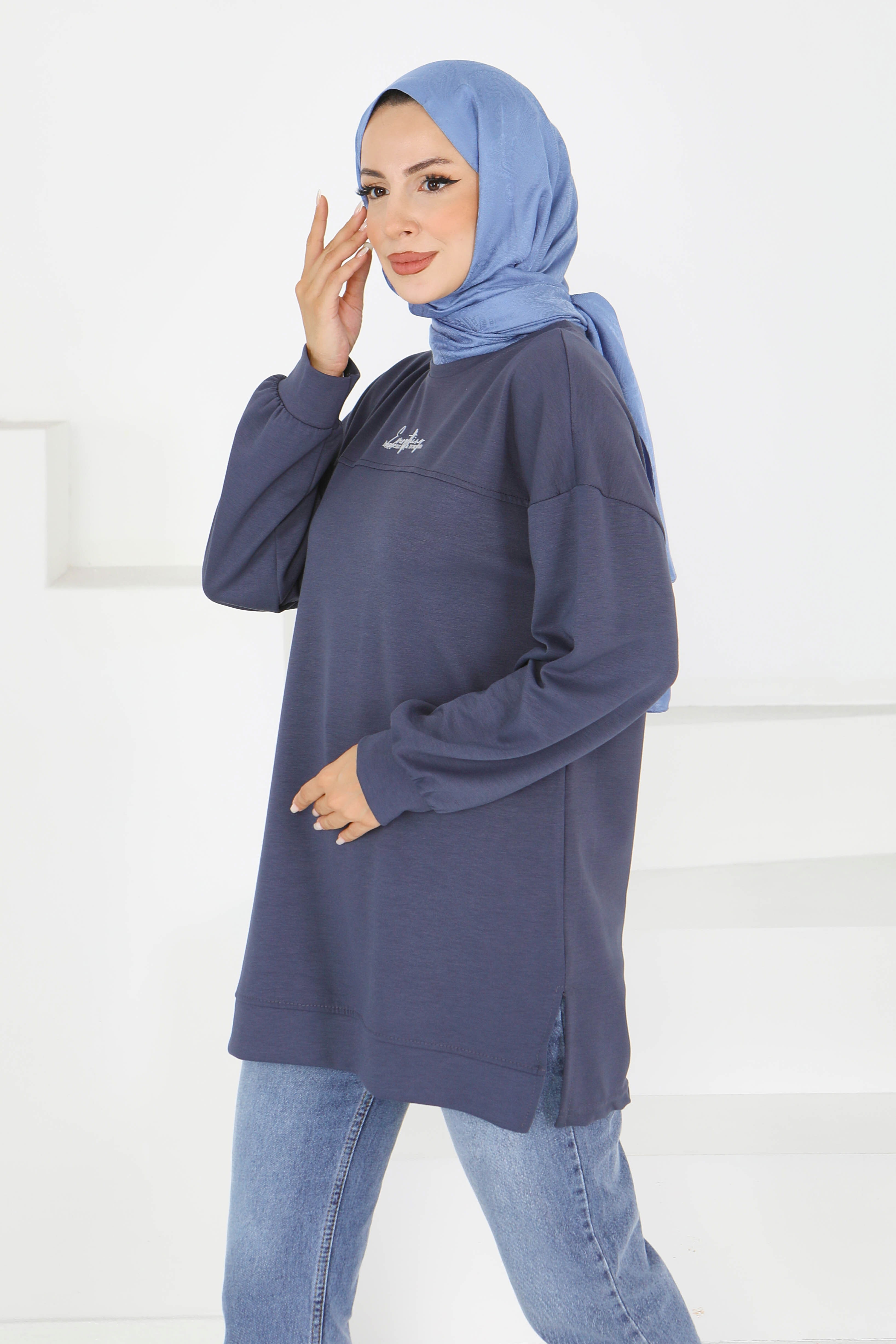 Önü Baskılı Biyeli Oysho Sweatshirt - 27609 - 2
