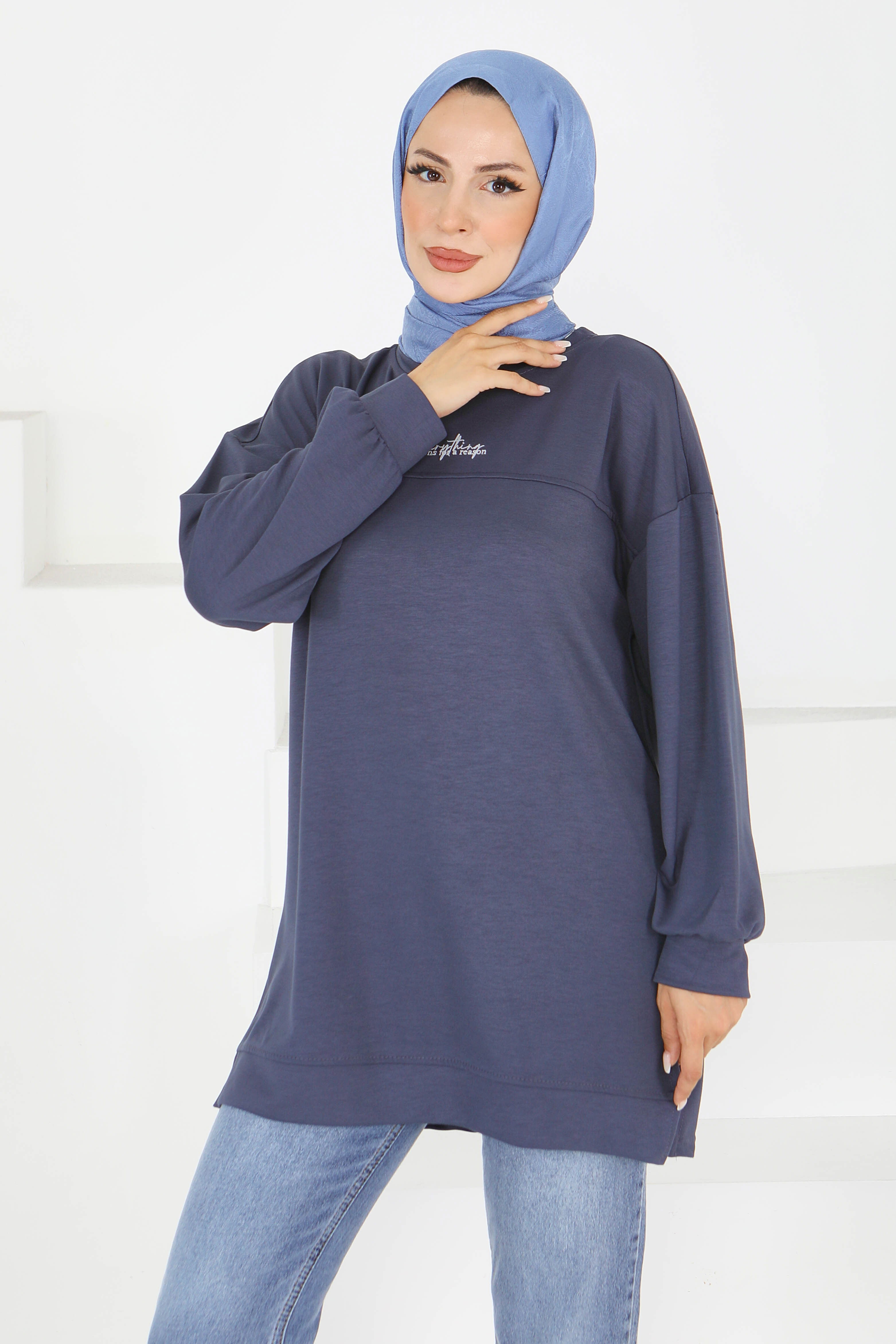 Önü Baskılı Biyeli Oysho Sweatshirt - 27609 - 3