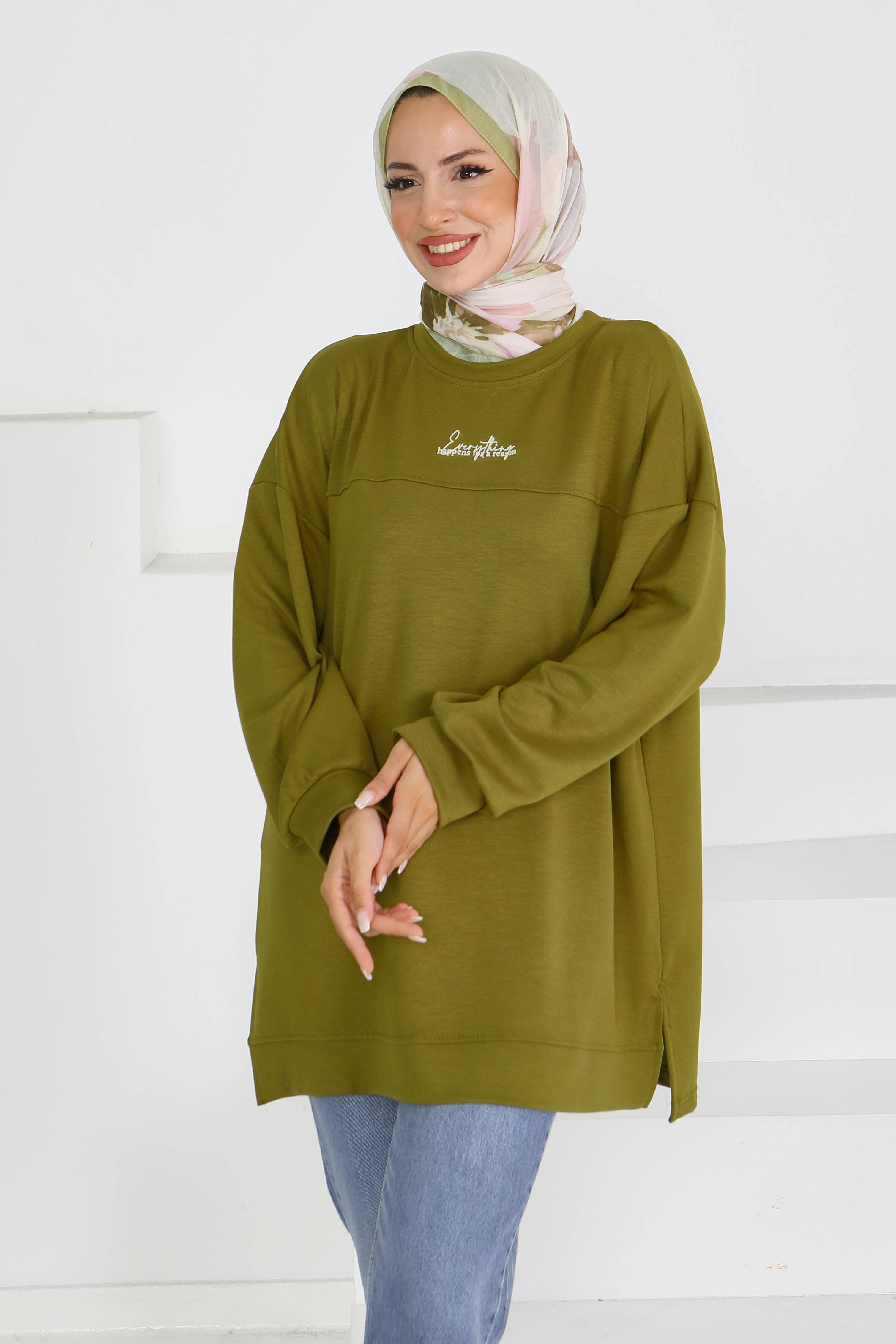 Önü Baskılı Biyeli Oysho Sweatshirt - 27609 - 3