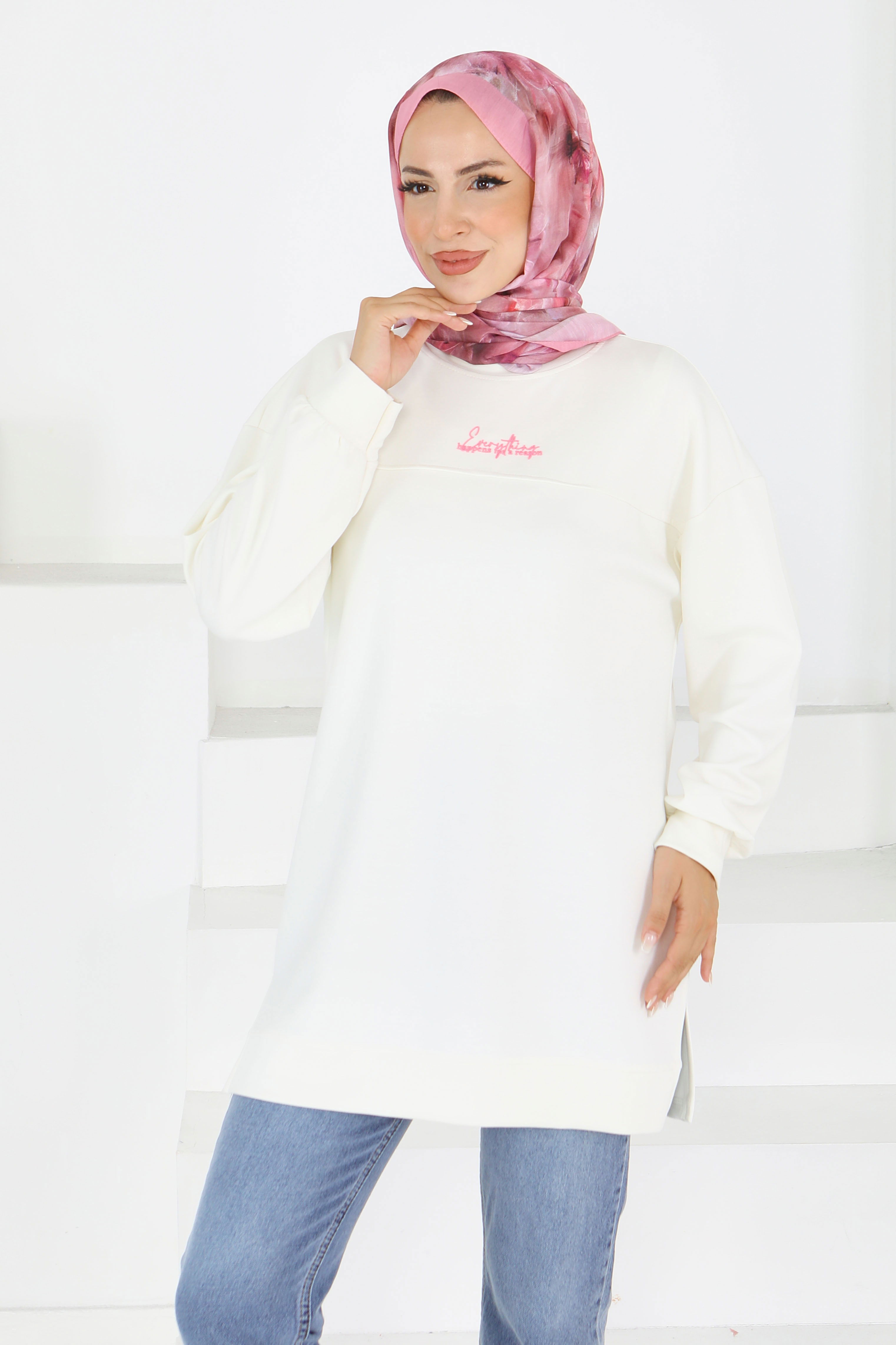 Önü Baskılı Biyeli Oysho Sweatshirt - 27609 - 3