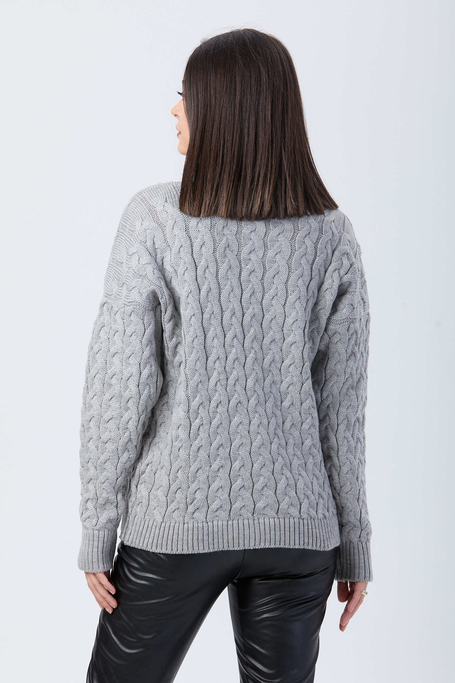 Örgülü Triko Hırka - 27657 - 6