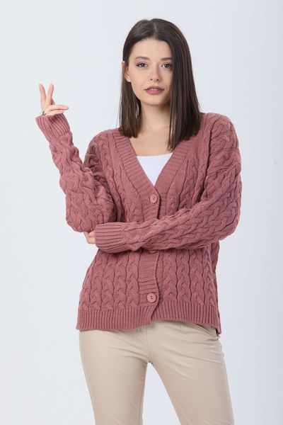 Örgülü Triko Hırka - 27657 