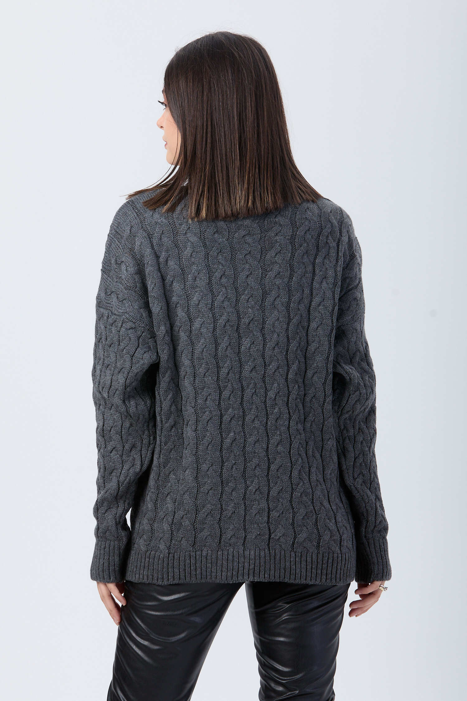 Örgülü Triko Hırka - 27657 - 5