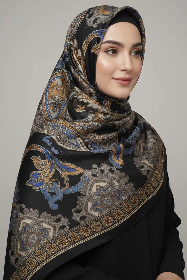 Oriental Muse Ethnic Serisi Pamuk Şal - 28114-ORANJ - TOFİSA