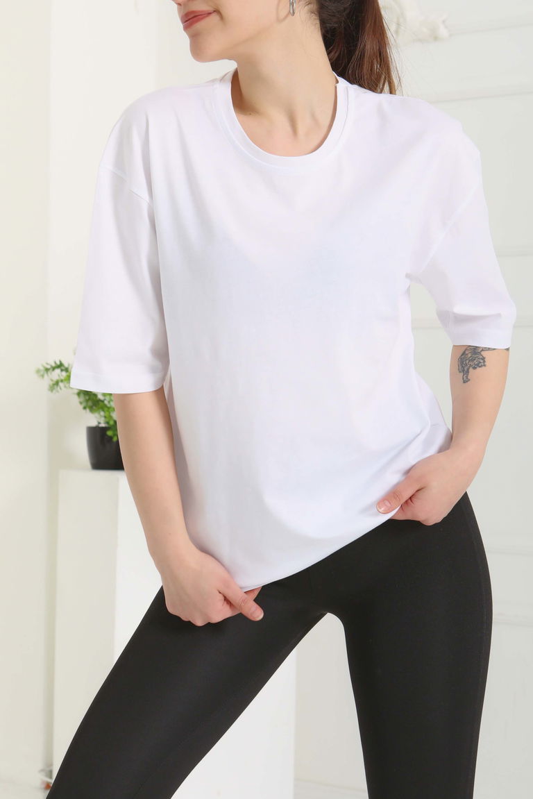 Oversize Kısa Kollu T-Şhirt - 27118 - TOFİSA