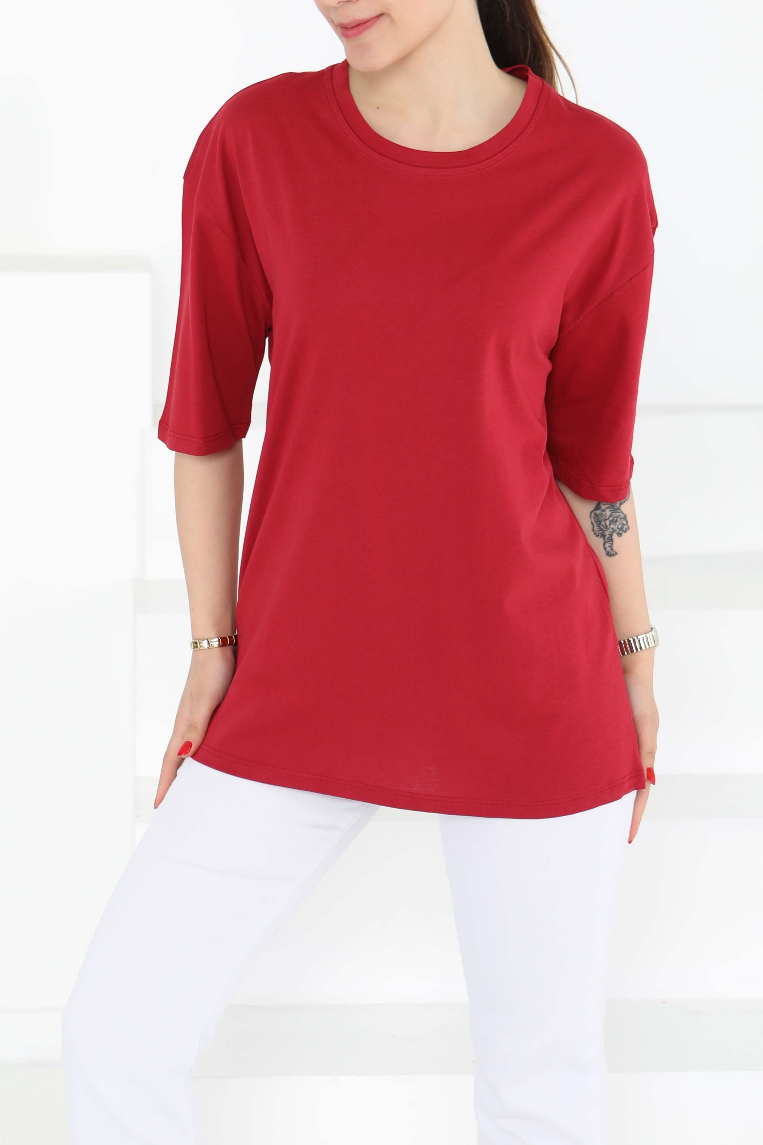 Oversize Kısa Kollu T-Şhirt - 27118 - 3