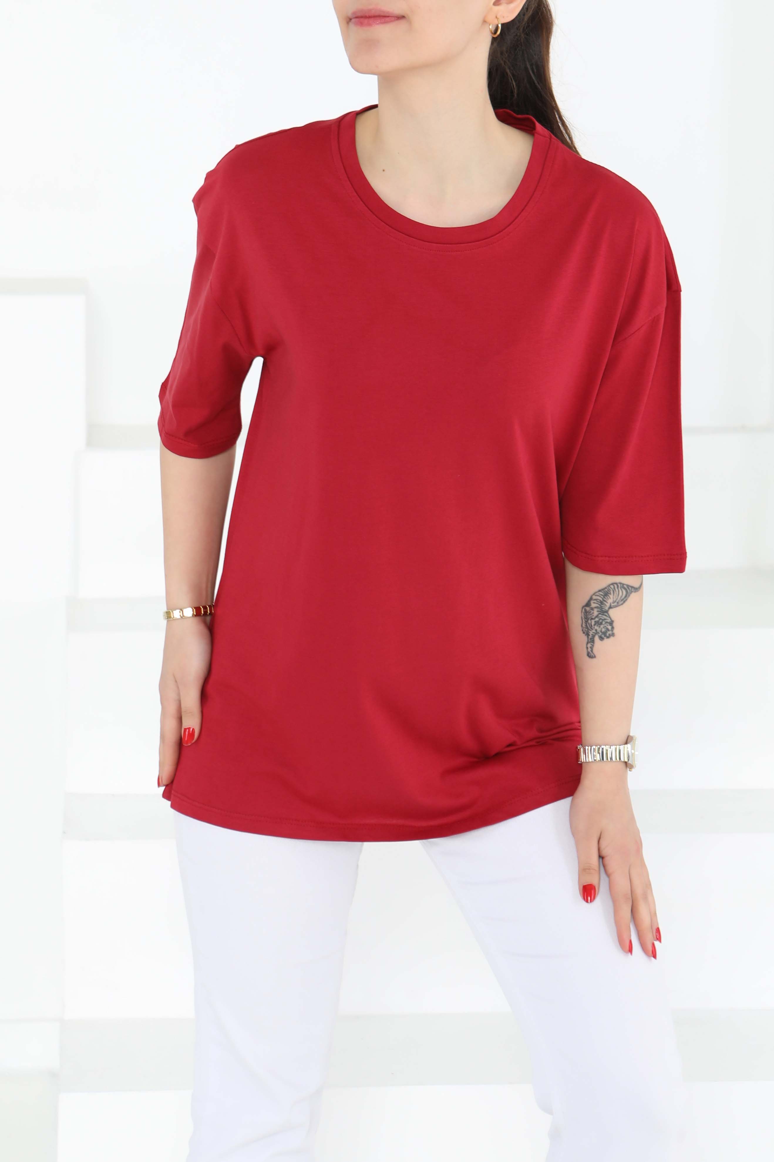 Oversize Kısa Kollu T-Şhirt - 27118 - 4